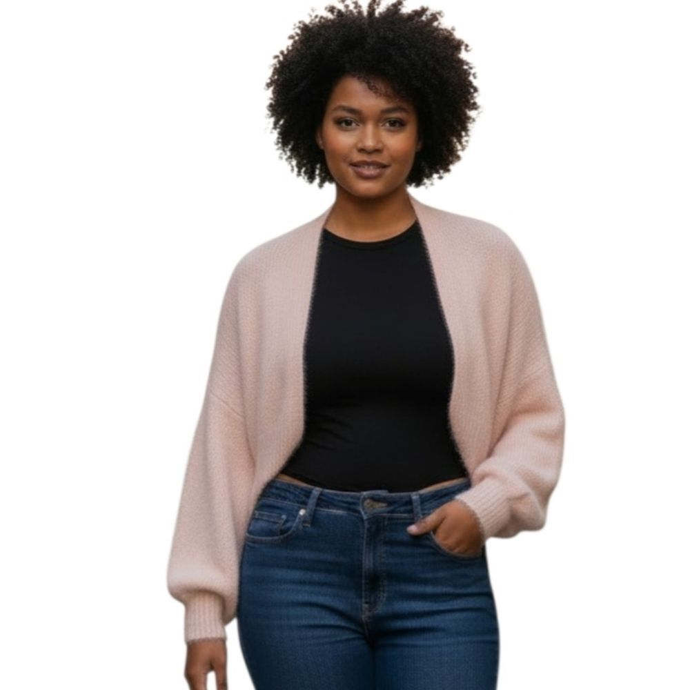 Romwe Women's Pink Open-Front Sweater Sz.4XL EUC.